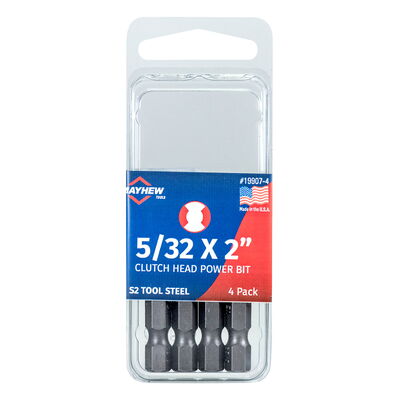 5/32" x 2" Clutch Power Bit, 4 Pack 1