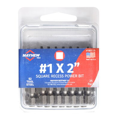 NO. 1 x 2" Square Recess Power Bit 1
