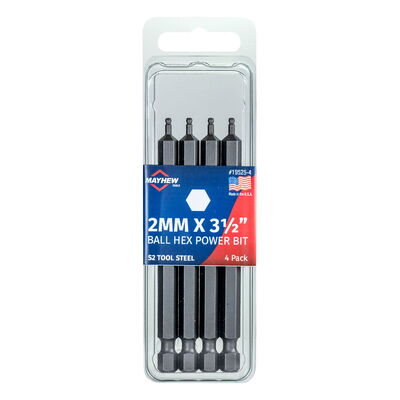 2mm x 3.5" Metric Ball Hex Power Bit 1