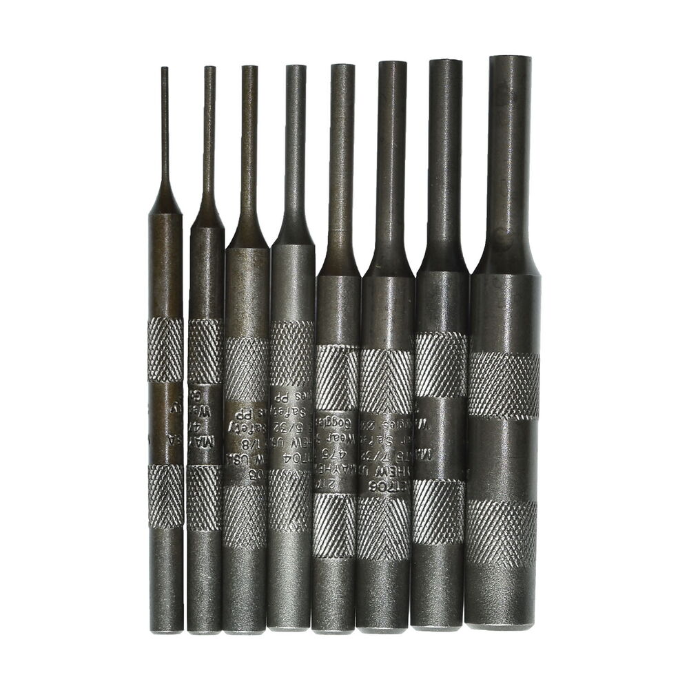 Mayhew Punch Kit Mayhew 8-Piece Knurled Pin Punch Set - Steel Punches Mayhew Punch Kit Mayhew 8-Piece Knurled Pin Punch Set - Steel Punches