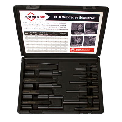 10 PC Bolt Extractor Set in Case Metric 1