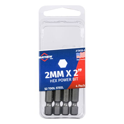 2mm x 2" Metric Hex Power Bit 1