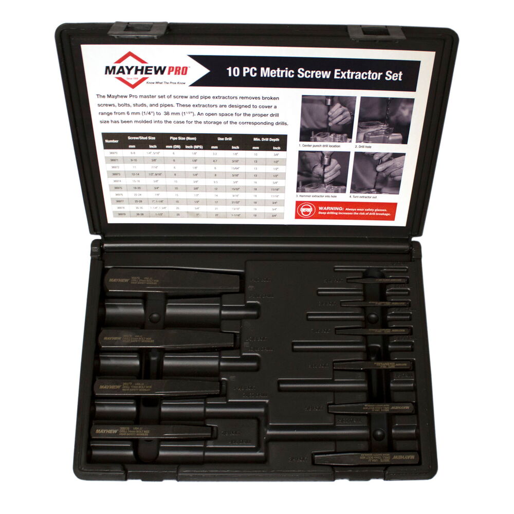 10 PC Bolt Extractor Set in Case (Metric) 1